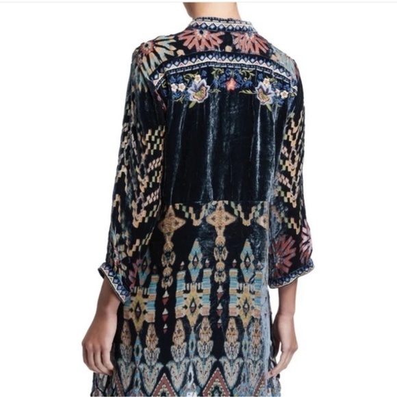Johnny Was Multicolor Laurelie silk velvet burn out xs Dress $409 - Picture 3 of 5